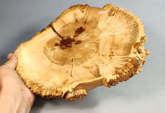 Handmade Wooden Salver / Maple Burl Wood